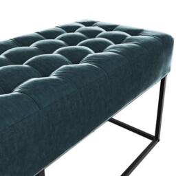 Lemon Pavilion Furniture Boden Bench - Chenille/Metal - L41 x W120 x H46 cm in Yellow - Size: 1 Pack - thumbnail 4