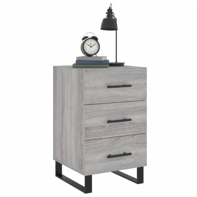 Berkfield Home Modern Bedside Cabinet Grey Sonoma 40x40x66 cm Engineered Wood - Size: 40 x 40 x 66 cm - image 1
