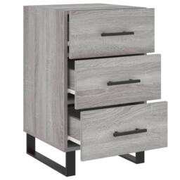 Berkfield Home Modern Bedside Cabinet Grey Sonoma 40x40x66 cm Engineered Wood - Size: 40 x 40 x 66 cm - thumbnail 7