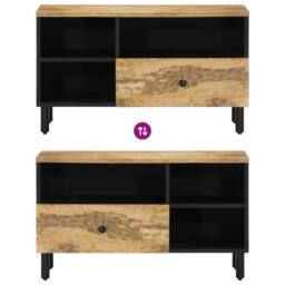 Berkfield Home TV Cabinet 80x33x46 cm Solid Wood Mango in Brown - Size: 80 x 33 x 46 cm - thumbnail 6