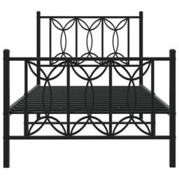 Berkfield Home Metal Bed Frame without Mattress with Footboard Black 80x200cm - Size: 80x200 cm - thumbnail 4