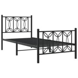 Berkfield Home Metal Bed Frame without Mattress with Footboard Black 80x200cm - Size: 80x200 cm - thumbnail 1