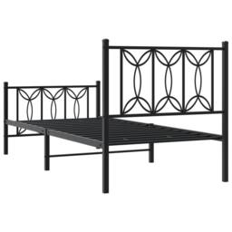 Berkfield Home Metal Bed Frame without Mattress with Footboard Black 80x200cm - Size: 80x200 cm - thumbnail 6