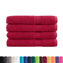 Berkfield Home Premium Sauna Towels SOLUND 4 pcs Red 80x200 cm 600 gsm - thumbnail 1