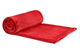 New Edge Blinds Plush Collection Flannel Fleece Super Soft Throw in Red - Size: 127 cm x 152 cm - thumbnail 2