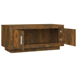 Berkfield Home Coffee Table Smoked Oak 102x50x45 cm Engineered Wood in Brown - Size: 102 x 50 x 45 cm - thumbnail 6