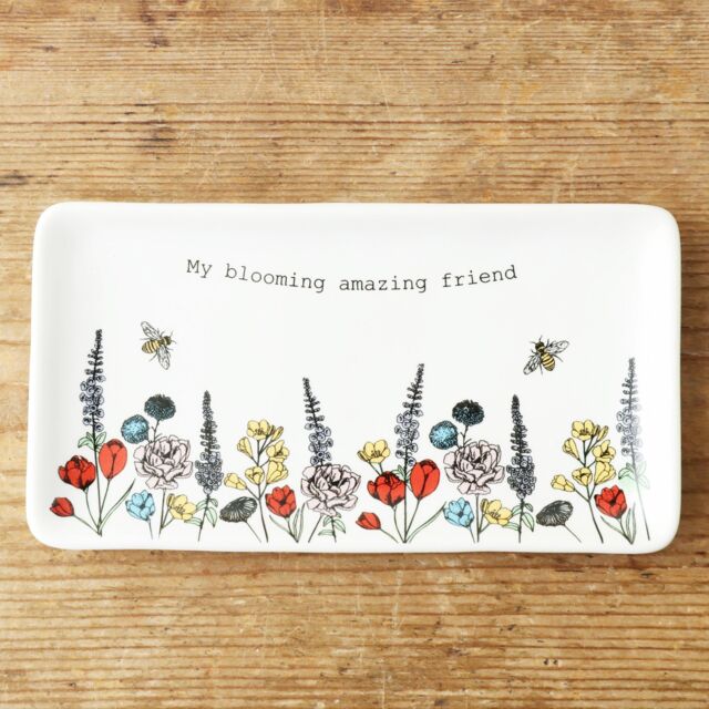 Lisa Angel Women's My Blooming Amazing Friend' Wildflower Trinket Dish in White - image 1