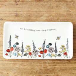Lisa Angel Women's My Blooming Amazing Friend' Wildflower Trinket Dish in White - thumbnail 1