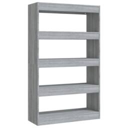 Berkfield Home Book Cabinet/Room Divider Grey Sonoma 80x30x135 cm Engineered Wood - Size: 80 x 30 x 135 cm - thumbnail 1