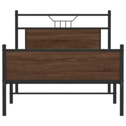 Berkfield Home Bed Frame without Mattress Brown Oak 100x200 cm Engineered Wood - thumbnail 6
