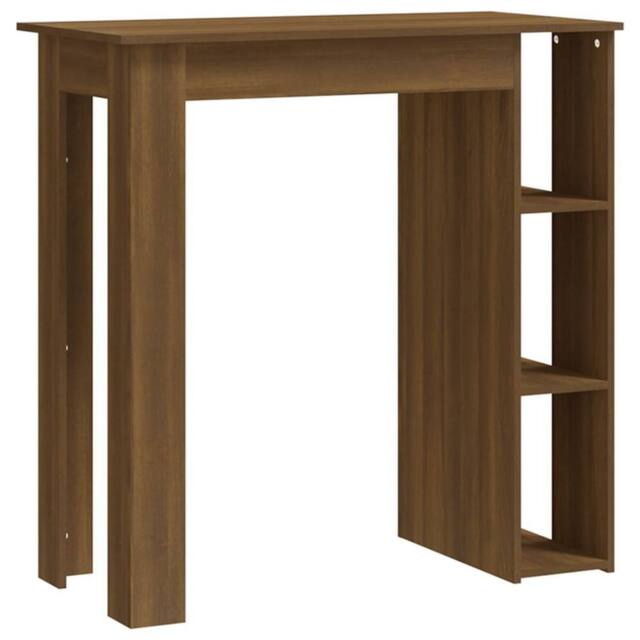 Berkfield Home Bar Table with Shelf Brown Oak 102x50x103.5 cm Engineered Wood - image 1