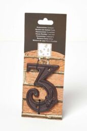 Homescapes Cast Iron House number, 3 in Brown - thumbnail 4