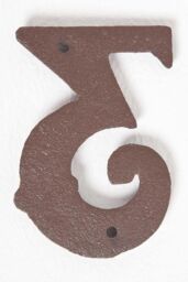 Homescapes Cast Iron House number, 3 in Brown - thumbnail 2