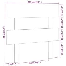 Berkfield Home Bed Headboard Honey Brown 93.5x3x81 cm Solid Wood Pine - thumbnail 6