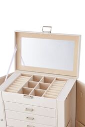 H&O Direct Fashion Jewellery Box with Drawers in White - thumbnail 5