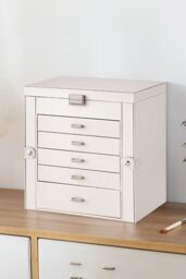 H&O Direct Fashion Jewellery Box with Drawers in White