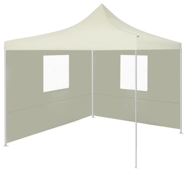 Berkfield Home Professional Folding Party Tent with 2 Sidewalls 2x2 m Steel Cream in Beige - image 1