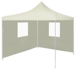 Berkfield Home Professional Folding Party Tent with 2 Sidewalls 2x2 m Steel Cream in Beige