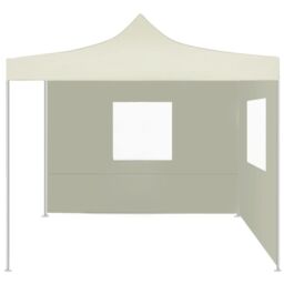Berkfield Home Professional Folding Party Tent with 2 Sidewalls 2x2 m Steel Cream in Beige - thumbnail 2
