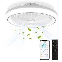 Kelvenix 6 Speed Large LED Ceiling Fan with Lighting LED Light Adjustable in White