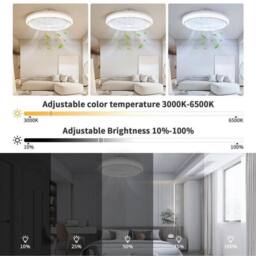 Kelvenix 6 Speed Large LED Ceiling Fan with Lighting LED Light Adjustable in White - thumbnail 5
