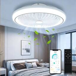 Kelvenix 6 Speed Large LED Ceiling Fan with Lighting LED Light Adjustable in White - thumbnail 3