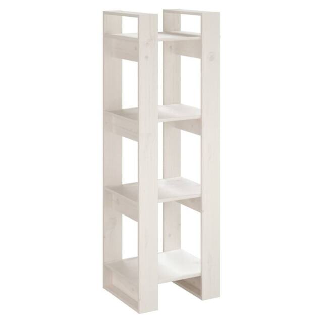 Berkfield Home Book Cabinet/Room Divider White 41x35x125 cm Solid Wood Pine - Size: 41 x 35 x 125 cm - image 1
