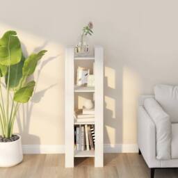 Berkfield Home Book Cabinet/Room Divider White 41x35x125 cm Solid Wood Pine - Size: 41 x 35 x 125 cm - thumbnail 2