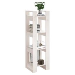 Berkfield Home Book Cabinet/Room Divider White 41x35x125 cm Solid Wood Pine - Size: 41 x 35 x 125 cm - thumbnail 5