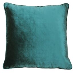 Paoletti Luxe Velvet Piped Cushion in Jade - Size: 55 cm x 55 cm - thumbnail 2