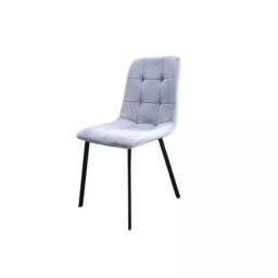 Interior Emporium Ltd Set of 2 Ava Design Velvet Dining Chairs with Sturdy Metal legs ( Grey ) - thumbnail 2