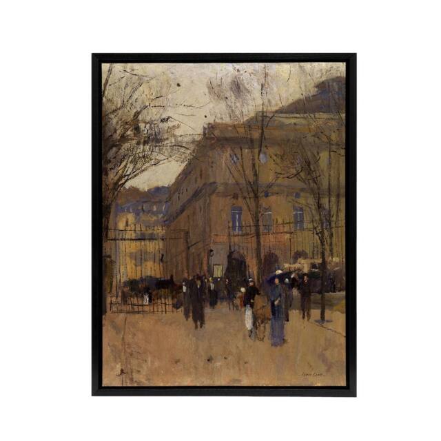 "Artery8 Frank Edwin Scott Odeon Theatre Paris Street View Framed Canvas Art in Brown - Size: W12"" x H16""" - image 1