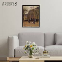 "Artery8 Frank Edwin Scott Odeon Theatre Paris Street View Framed Canvas Art in Brown - Size: W12"" x H16""" - thumbnail 3