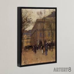 "Artery8 Frank Edwin Scott Odeon Theatre Paris Street View Framed Canvas Art in Brown - Size: W12"" x H16""" - thumbnail 2