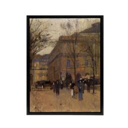 "Artery8 Frank Edwin Scott Odeon Theatre Paris Street View Framed Canvas Art in Brown - Size: W12"" x H16""" - thumbnail 1