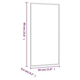 Berkfield Home Wall Mirror 30x60 cm Glass Rectangle in Silver - thumbnail 6