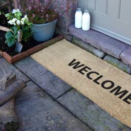 Artsy Mats Weclome Quote Coir Doormat (120 x 40cm) in Brown - Size: 40 cm x 120 cm - thumbnail 3