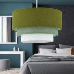 First Choice Lighting Set of 2 Gabi - Sage Green Ombre Linen 3 Tier Ceiling Light Shades - thumbnail 6