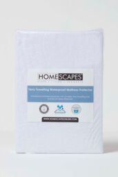 Homescapes Waterproof Terry Towelling Mattress Protector in White - Size: Double - thumbnail 5