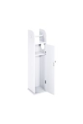 Living and Home White Wooden Freestanding Toilet Roll Holder&Bathroom Storage Cupboard - thumbnail 5