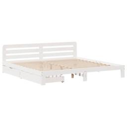 Berkfield Home Bed Frame without Mattress White 180x200 cm Super King Solid Wood Pine - thumbnail 3