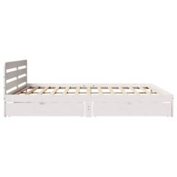 Berkfield Home Bed Frame without Mattress White 180x200 cm Super King Solid Wood Pine - thumbnail 7
