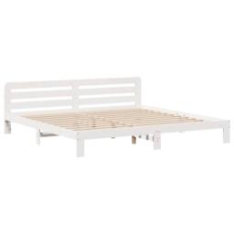 Berkfield Home Bed Frame without Mattress White 180x200 cm Super King Solid Wood Pine - thumbnail 5