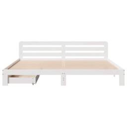 Berkfield Home Bed Frame without Mattress White 180x200 cm Super King Solid Wood Pine - thumbnail 4