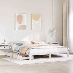 Berkfield Home Bed Frame without Mattress White 180x200 cm Super King Solid Wood Pine - thumbnail 2