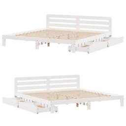 Berkfield Home Bed Frame without Mattress White 180x200 cm Super King Solid Wood Pine - thumbnail 9