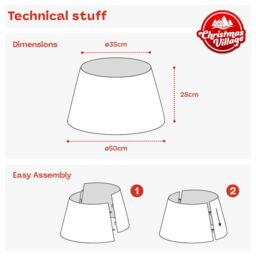 Christmas Village Round Rattan Christmas Tree Skirt - Two-tone Grey - thumbnail 8