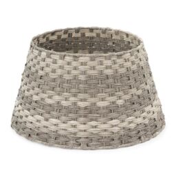 Christmas Village Round Rattan Christmas Tree Skirt - Two-tone Grey - thumbnail 1