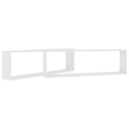 Berkfield Home Wall Cube Shelf 2 pcs White 100x15x30 cm Engineered Wood - Size: 100 x 15 x 30 cm - thumbnail 5
