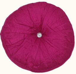 Rapport Home Diamond Round Polyester Cushion (43x43 cm) in Fuchsia - Size: 43 cm x 43 cm - thumbnail 1